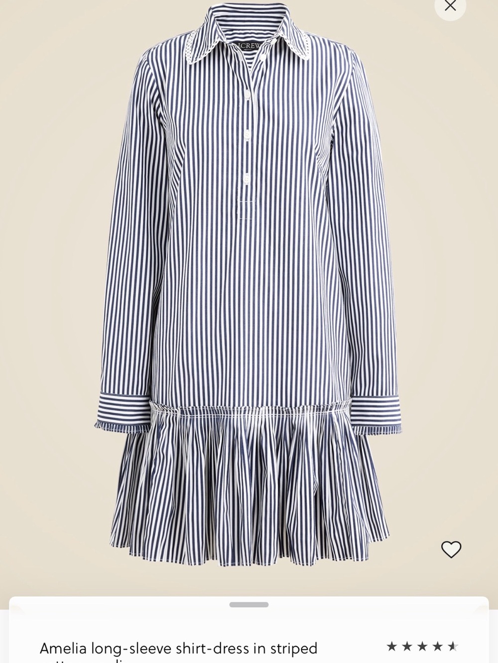 J. Crew Navy and White Striped Button-Down Top